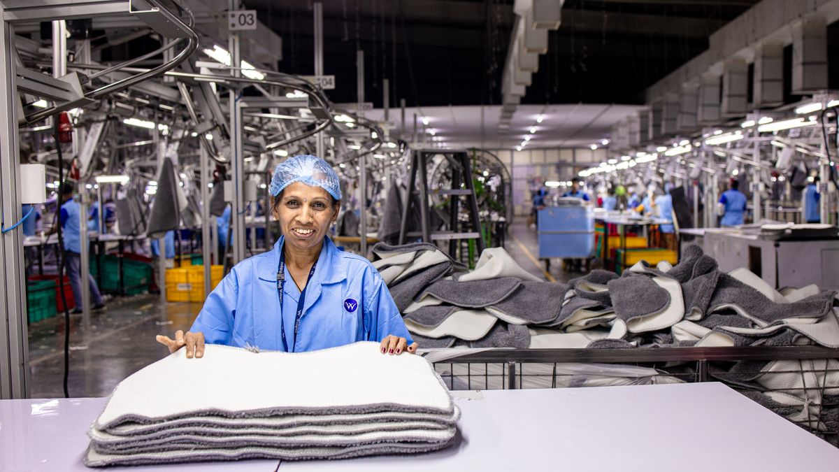 A worker in a manufacturing facility