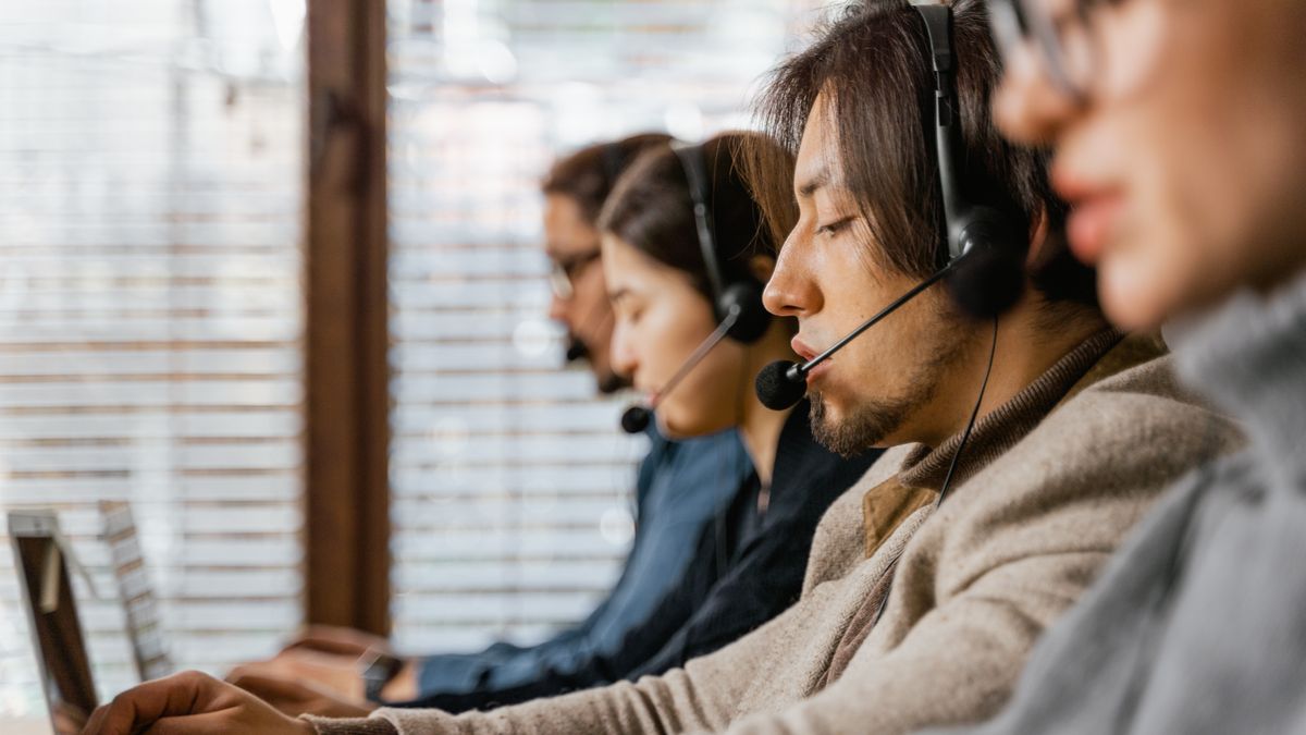 Contact centre agents at work